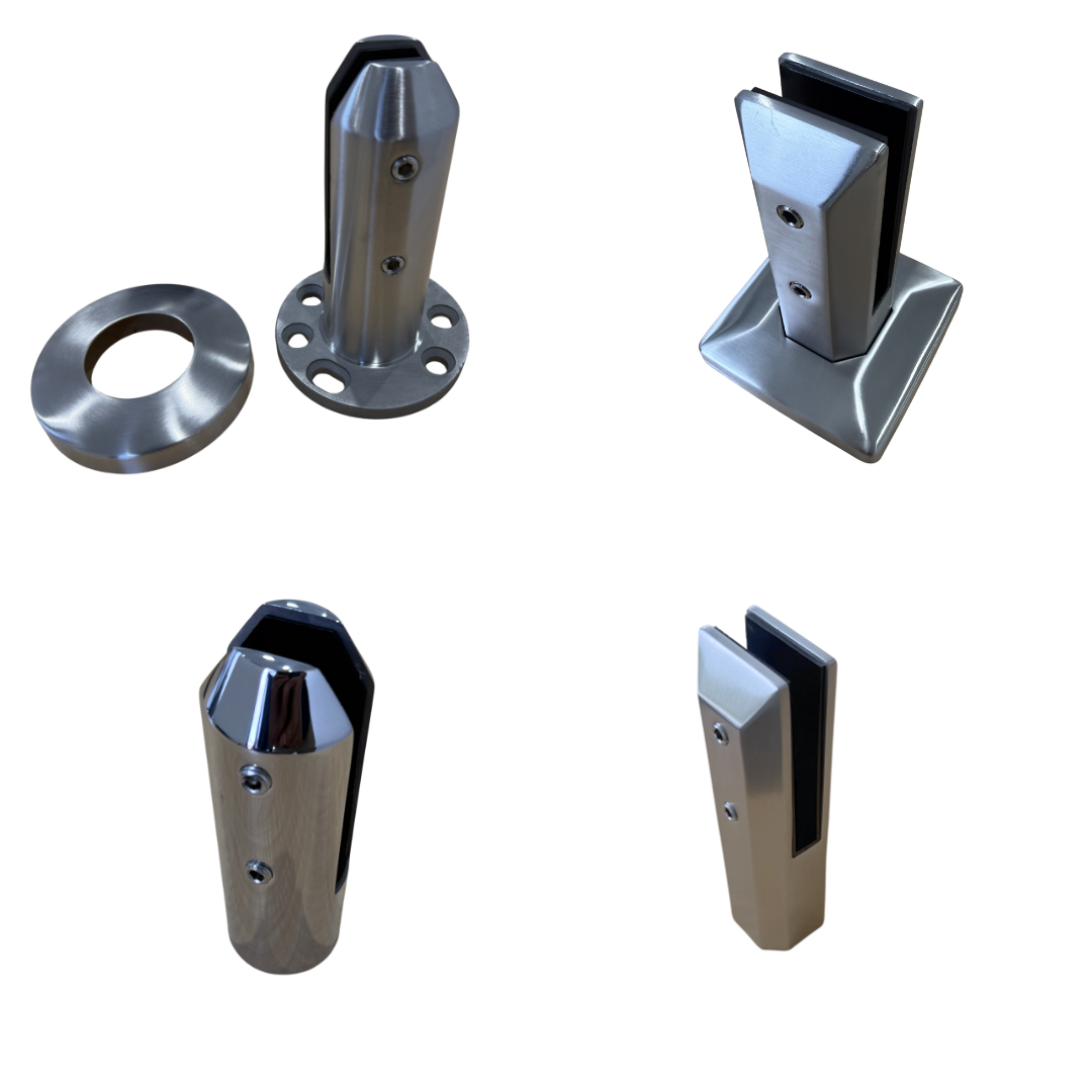 150mm High Spigots (Flat) for 12mm Glass