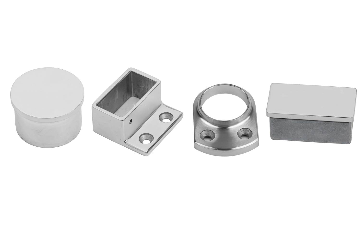 End Caps & Wall Flanges - Glass Balustrade