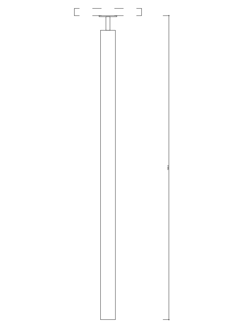 Plain Post 38x38mm post without Base Plate - 990mm