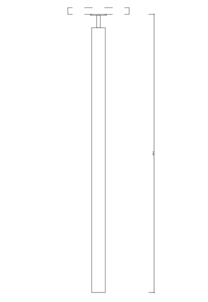 Plain Post 38x38mm post without Base Plate - 990mm