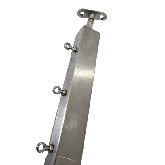 316 Stainless Steel Railing End Post with Casted Eye Bolt