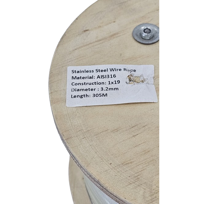 316 Stainless Steel Cable Wire Rope 1 x 19 Strands Construction for DIY Balustrade Handrail Fence