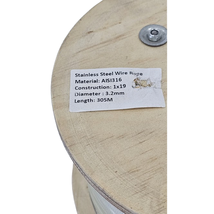 316 Stainless Steel Cable Wire Rope 1 x 19 Strands Construction for DIY Balustrade Handrail Fence