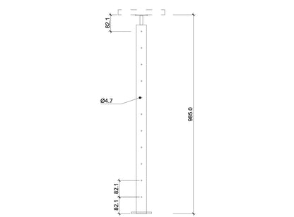 Ø50mm Round End Post with Eye Bolts (Flat area)